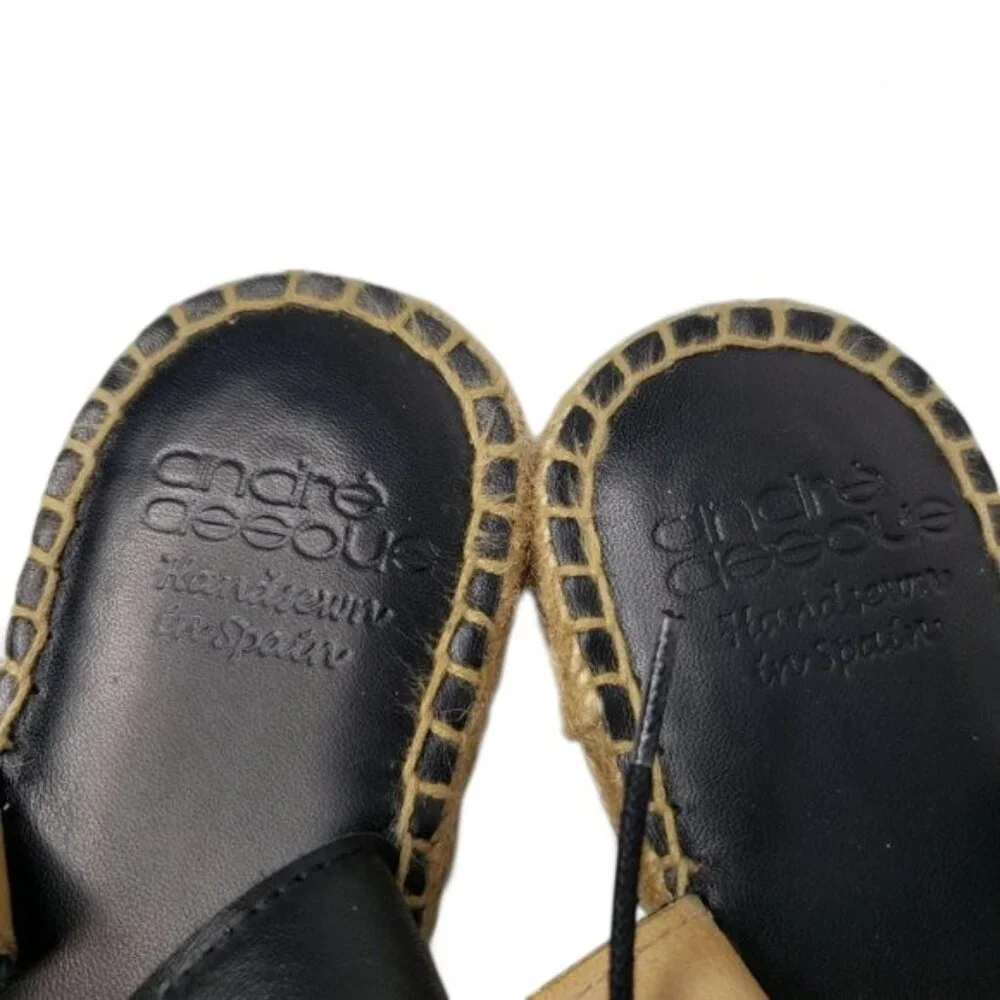 Andre Assous Women’s Snakeskin‎ Leather Ankle Strap Espadrilles Sandals Boa 9.5